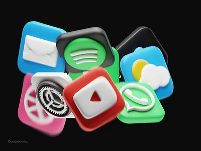 Clayio 3D App icons for personal devices and commercial projects 3d 3d art 3d icon animation app blender branding design graphic design icon icon set iconography icons illustration ios logo motion graphics ui