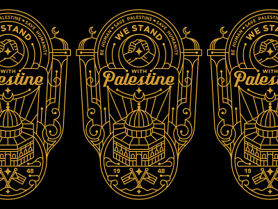 WE STAND WITH PALESTINE T-SHIRT DESIGN apparel art branding clothing design dome of the rock fashion geometric graphic design hand illustration line lineart logo minimal monoline ornament palestine shirt t shirt