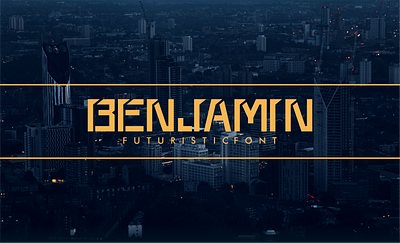 Benjamin Futuristic Font branding decorative design display font font modern logo modern monogram