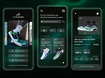 Des Schuhladen con concept mobile app shoes uidesign