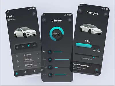 New Tesla Car mobile App app branding design illustration logo typography ui vector
