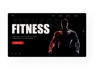 Fitness Web Design active body body building dark design fit fitness gym landing landing page man minimal modern power sport super trend ui web