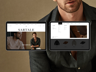 Sartale adaptive apparel branding catalog design flat illustration interface ipad logo menu minimal typography ui uiux ux web webdesign website