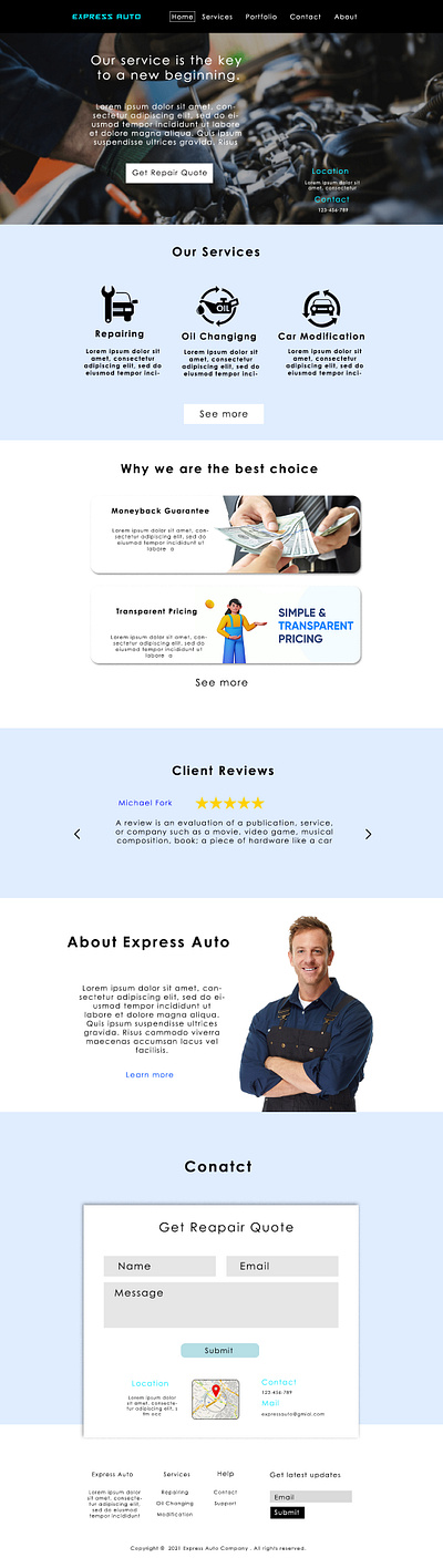 Express Auto Web Design graphic design landing landing page web design