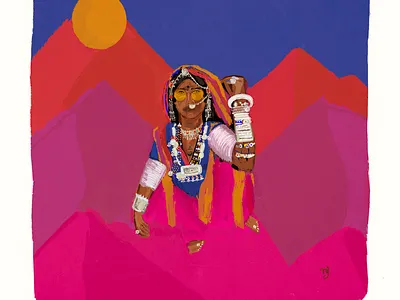 Banjari flat illustration procreate