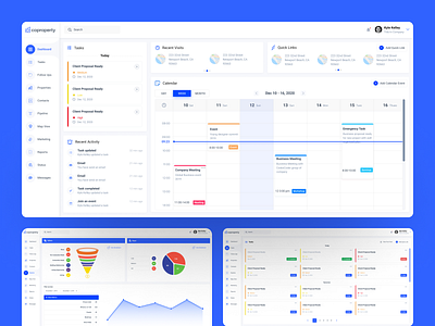 Admin Dashboard for Real Estate Company admin admin dashboard app app design app development backoffice calendar dashboard design development follow ups real estate real estate software software software design software development task user panel ux