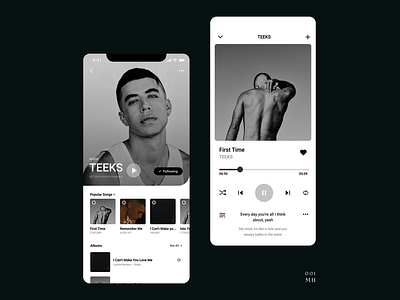 Music App app design interface mobile music ux