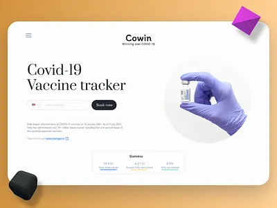 COVID-19 VACCINE TRACKER | LANDING PAGE app branding design icon illustration logo typography ui ux vector