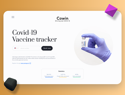 COVID-19 VACCINE TRACKER | LANDING PAGE app branding design icon illustration logo typography ui ux vector