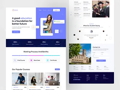 E-learning website e education education platform education website elearning landing page elearning website learning management system learning platform website minimal online education online education landing page online learning online school website teaching website tutor university website web design website