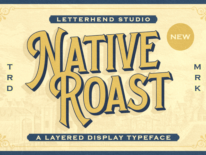 Native Roast - Layered Display Font strong font
