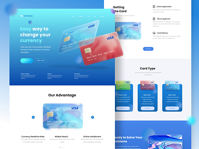 Currency - Landing Page Exploration animation bank branding card credit card currency design header illustration landing page money money changer motion graphics online ui ui design uiux web design website