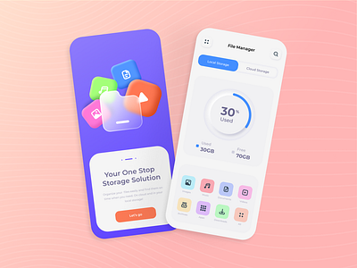 File Manager App 3d 3dicons colors creative creative agency design illustration neumorphism pastel ui uidesign ux design vector