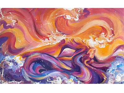 Рожденная волнами art artist painting акрил картина