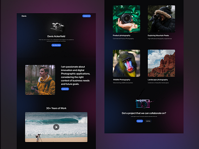 Photography Website app branding dark mode design eccomerce illustration logo minimal minimalistic photography website portfolio portfolio website typography ui ux design vector web design website design