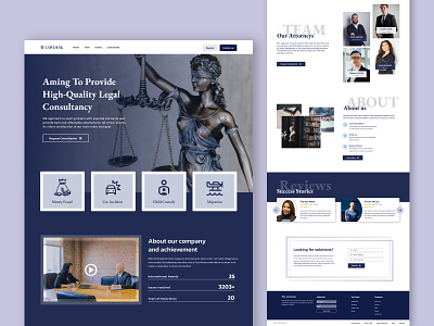 Law Firm Landing Page advocate attorneys hire lawyer landing page law law agency law firm lawyer legal legal advisor legal consultation legal support new product design ui uiux ux website design