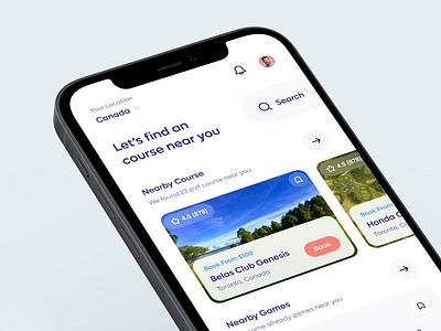 Golfer clean clean ui conept design find golf club game golf golf course golf mobile app golfer golfing illustration minimal mobile app design mobile design modern design popular design sports ui ux user interface