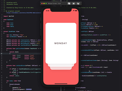 Swipeable Cards animation cards ios microinteractions mobile mobile design pet project prototype swift swiftui swipe swipeable cards ui ui animation ux xcode