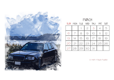 2022 Car Calendar Piece 2 2022 calendar adobe photoshop calendar car design graphic design mercedes benz