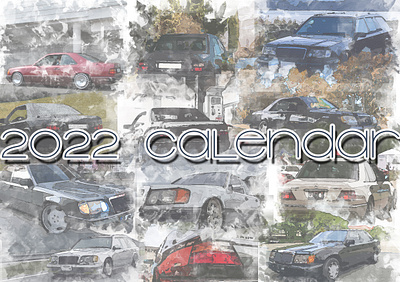 2022 Car Calendar Intro 2022 calendar adobe photoshop calendar car design graphic design mercedes benz