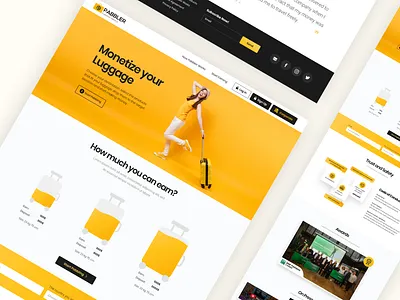 Pabbler Web Design (Live 🔥🔥) 404 calculate carbon footprint dashboard desktop ebook infographic landing page luggage minimal pabbler responsive design tools travel ui design ux ux design web design website yellow
