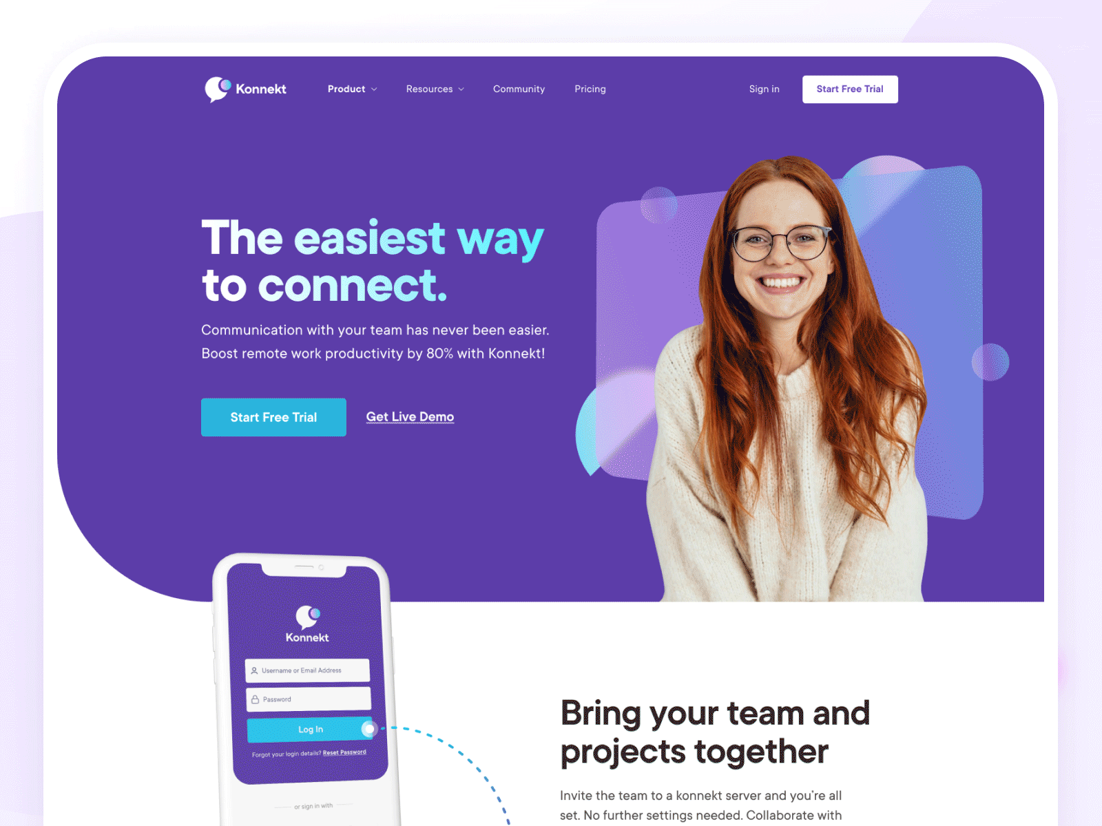 Landing Page - Clean Web Design | UX/UI animation business landing clean clean design design glassmorphism gradients graphic design landing page modern modern design motion graphics product landing page purple saas saas landing trendy ui ux web design