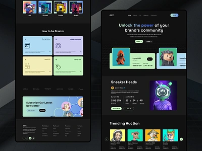 NFT Landing Page clean cryptoart cryptocurrency design landing landing page landingpage marketplace metaverse minimal nft nft dashboard nft market nft marketplace nft web nftart token ui design web design website