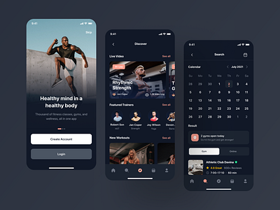 Workfit - UI Kit android branding clean design designer fitness gym health ios mobile mobile app product product design sport ui ui8 uidesign uikit ux uxdesign