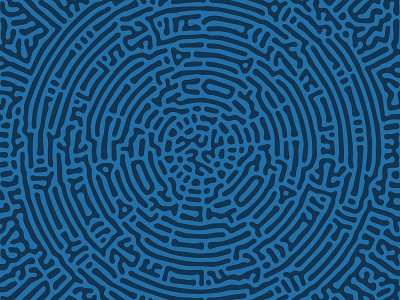 Radial Turing Pattern Square (Blue) abstract abstract art aesthetic alan turing blue circle circular diffusion generative generative art morphogenesis natural nature organic pattern pattern design patterns radial reaction diffusion turing