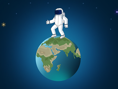 walking astronaut illustration 3d animation astronaut branding design earth graphic design illustration logo motion graphics sky space typography ui ui design uiux uxdesign vector walking walking astronaut