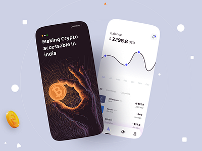 Crypto Trading Mobile app Ui app ui blockchain blue clean crypto crypto app crypto for india crypto india dark india want crypto indianpix minimal sanket top indian design studio trading app wallet