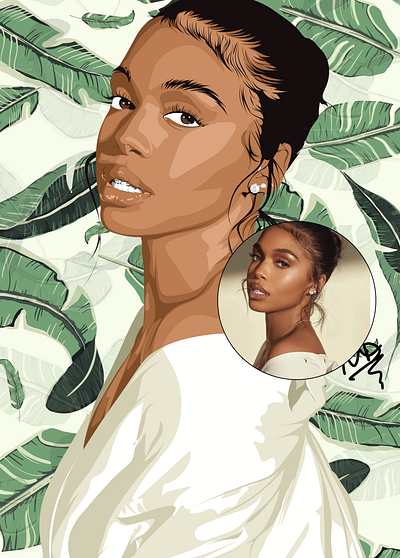 Lori Harvey. cartoon illustration vector illustration vector portrait