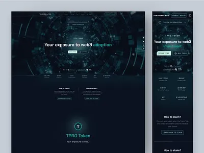 TPRO Token Panel blockchain claim crypto dark investment panel rewards staking token tokenomia web3