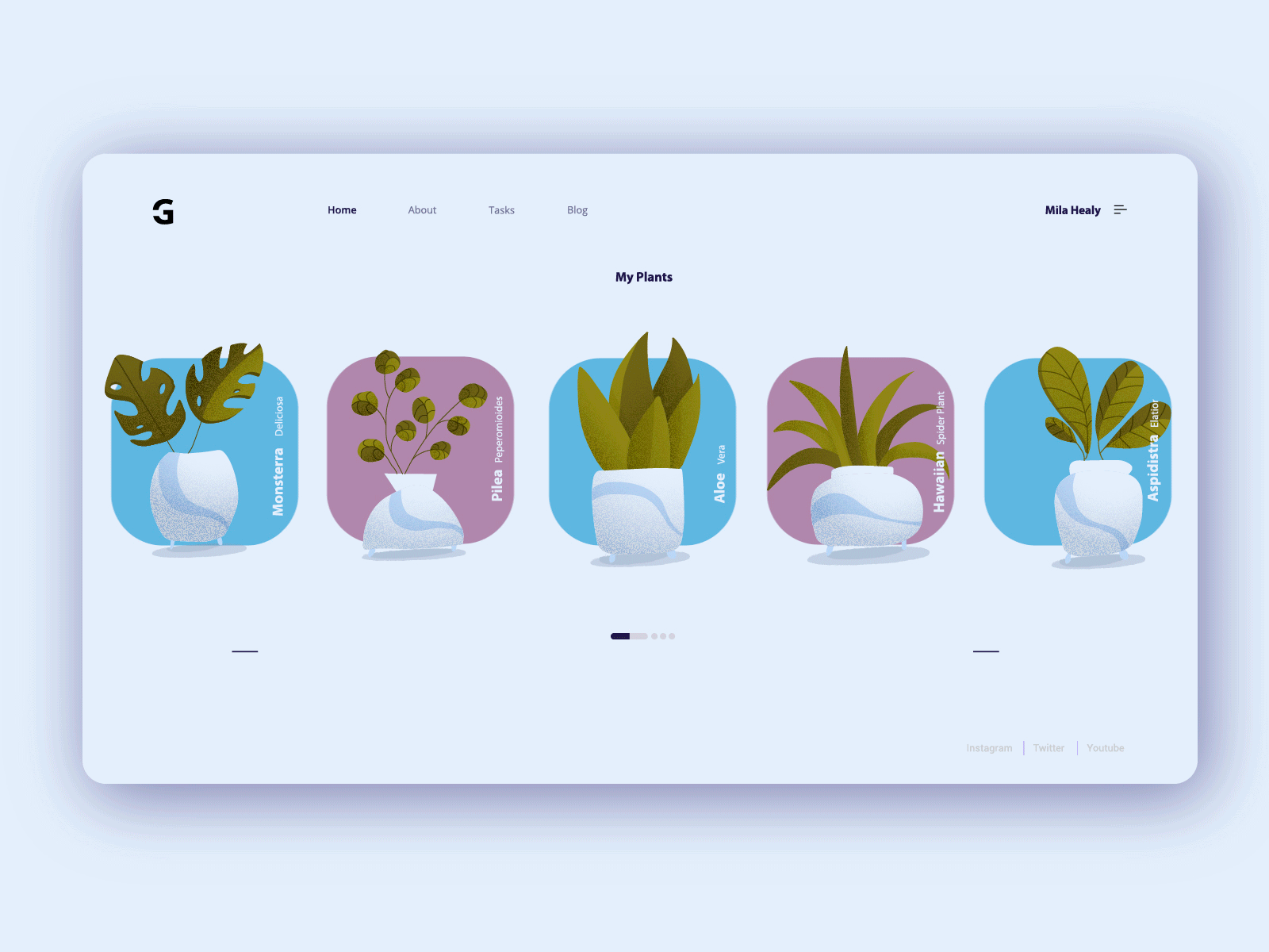 Plant Care Website animation app application desktop app gardening illustration motion pots ui ux walkthrough web app web design website