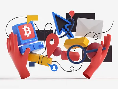 3D CRYPTO ABSTRACT ILLUSTRATION 3d 3d art 3d illustration 3d modelling 3ddesign animation branding c4d cinema 4d crypto design graphic design icons illustration isometric logo monitor motion graphics ui