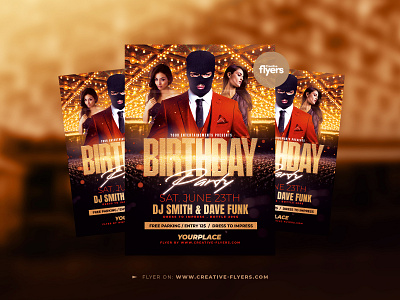 Birthday Party Flyer Template (PSD) birthday flyer creative elegant flyer flyer templates gangster gold graphic design hood party flyer photoshop poster psd flyer