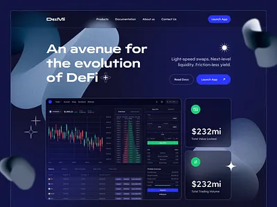 Web3 concept #2 - Dex Landing page blockchain crypto dark dashboard dex interface product ui ux web3 webdesign website