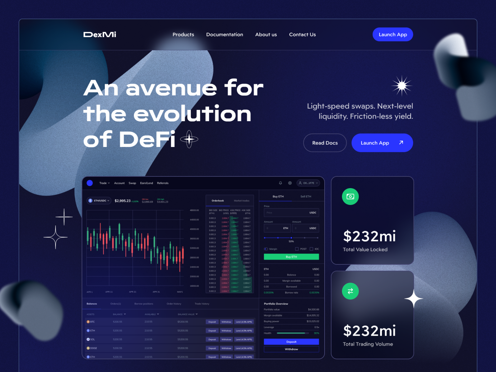 Web3 concept #2 -  Dex Landing page