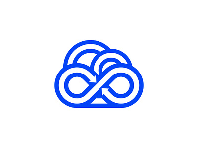 Infinite and Cloud/ Arrow (Unused for Sale) app app logo arrow brand identity branding cloud design geometric art identity infinite loop infinity logo infinity shape logo logosohel sky