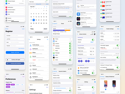 Full iOS 15 UI Kit — Controls & Settings (Light Mode) button control dark design figma icon interface ios ios15 kit light mobile native settings slider switch system ui ux