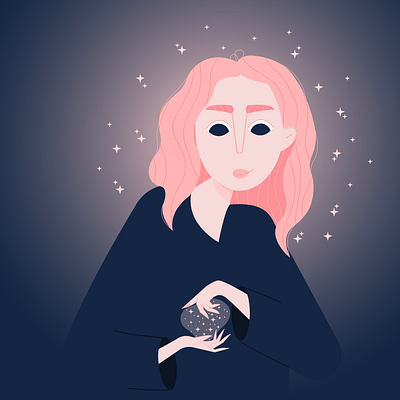 Moon girl design graphic illustration illustration art illustrator vector