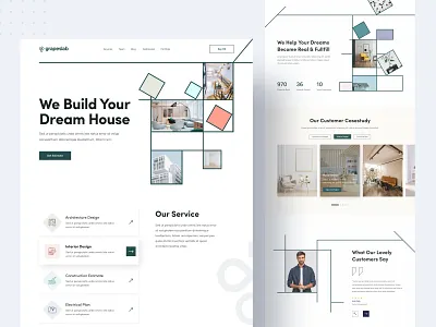 Architecture Landing Page agency anikdeb architectur best designer branding clean construction dribbble best shot grapeslab homepage interior landing page studio top designer trendy uiux web web design website website concept