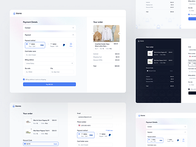 Invoice/Payment Components blue checkout clean component dashboard inspiration invoice minimal payment responsive uiux web design website