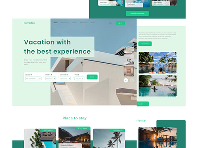 Homestay - Landing page branding design landingpage productdesign typography ui ux webdesign