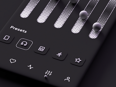 Equalizer app haptimorphism interface neumorphic neumorphism swap switch ui ux