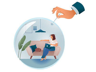 Back to work after lockdown adobe illustrator adobe photoshop amsterdam backtowork bubble covid design editorial editorial illustration holland illustration illustrator lockdown magazine illustration working from home