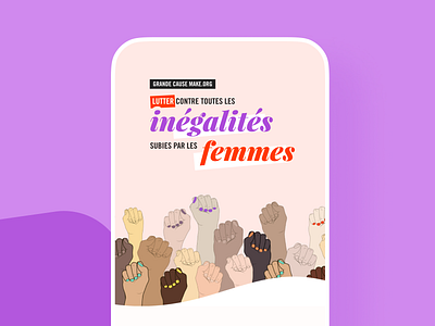 how to combat all inequalities experienced by women? branding girlpower inequalities logo mobile ui web