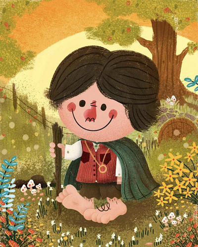 You're Late! baggins childrensillustration cute frodo illustration lordoftherings lotr seattle