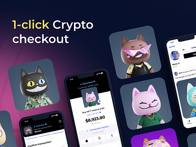 1-click Crypto checkout app blockchain case study crypto design desktop finance nft ui ux web3