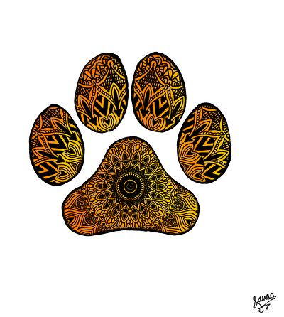 Paw print mandala design design graphic design illustration logo vector